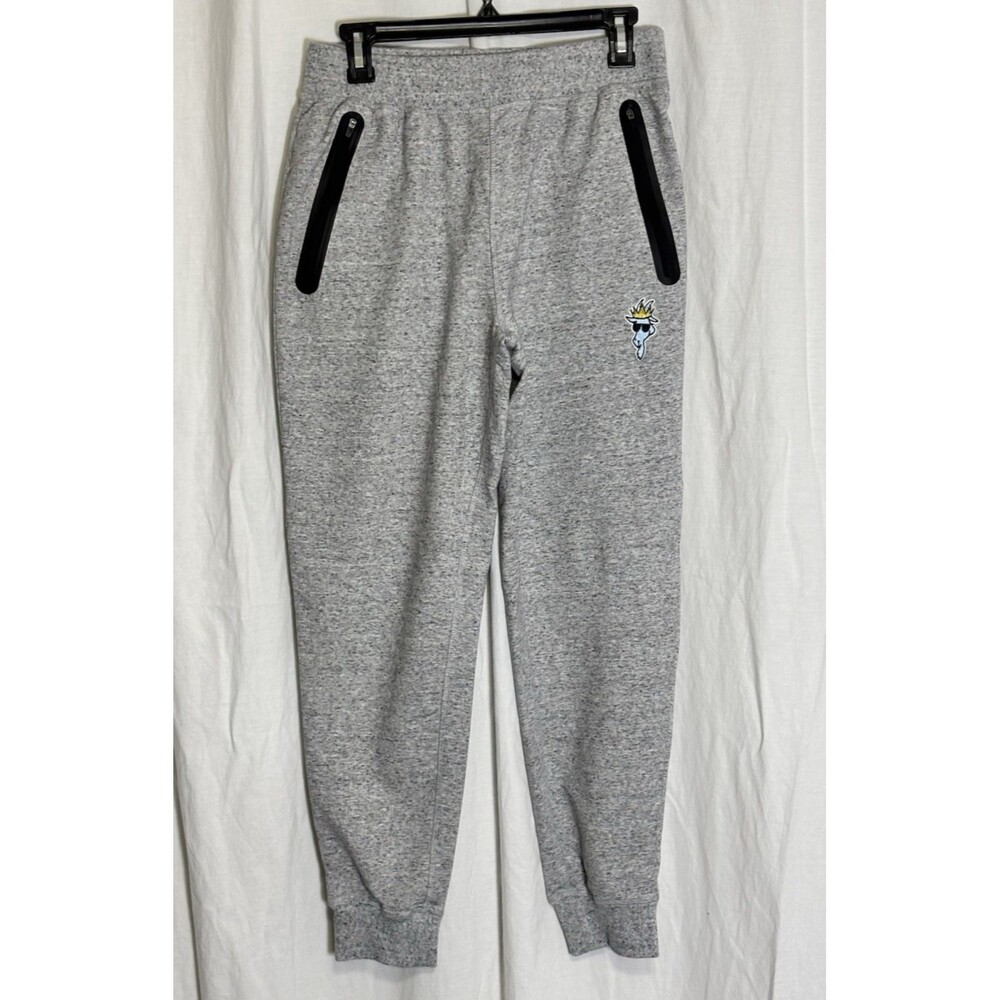 GOAT USA Sweatpants Mens Medium Gray Jogger Pants Crown Goat Logo Fleece